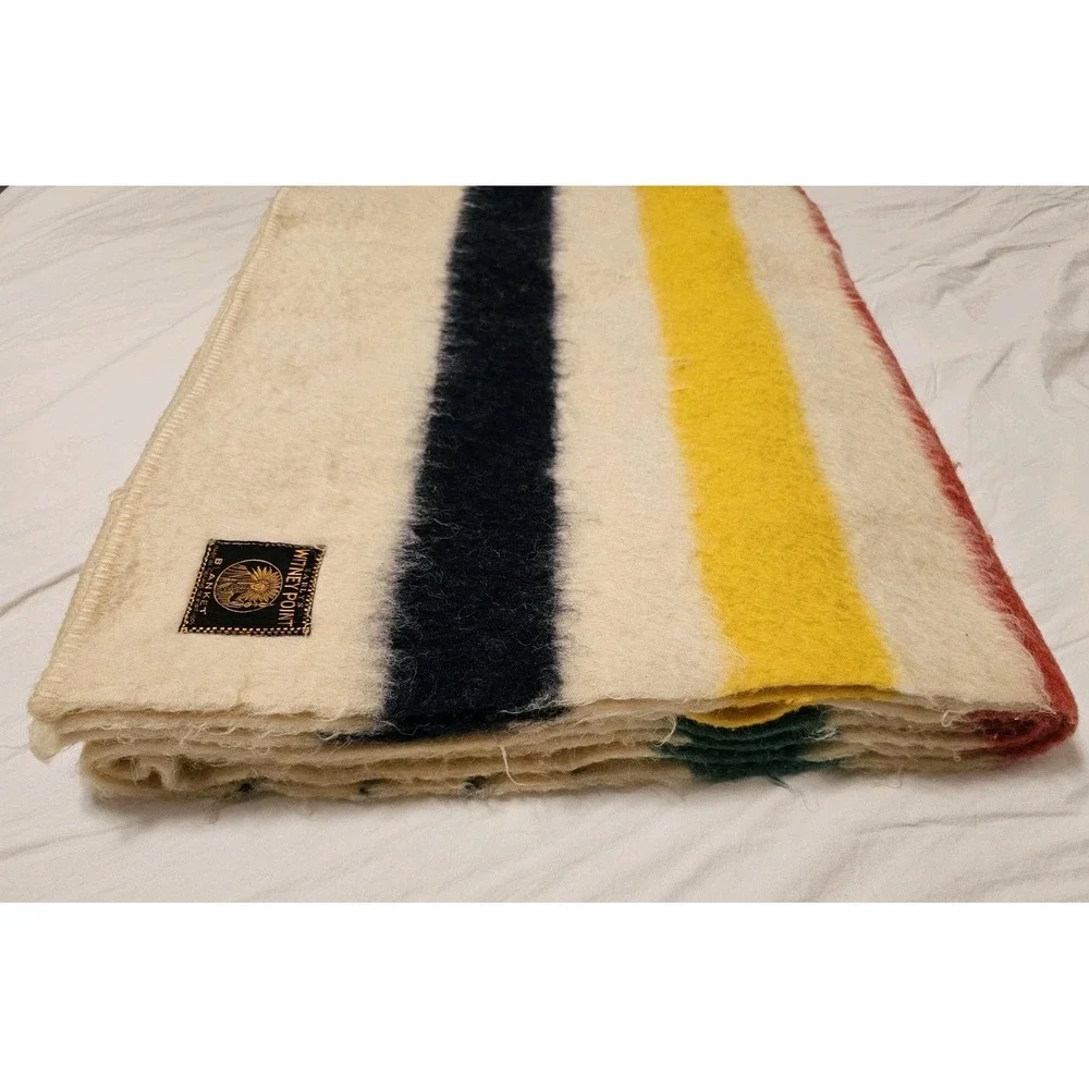 Early's Witney 4 Point Pure Wool Blanket ~ 90x72 Multicolor Striped England Made
